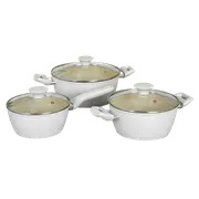 Bộ 3 nồi nhôm 5 lớp chống dính nắp kính Green Cook GCS227-T1