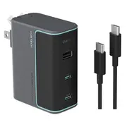 Bộ sạc nhanh 3 cổng 100W kèm cáp Type-C to Type-C 1.5M GaN Cuktech