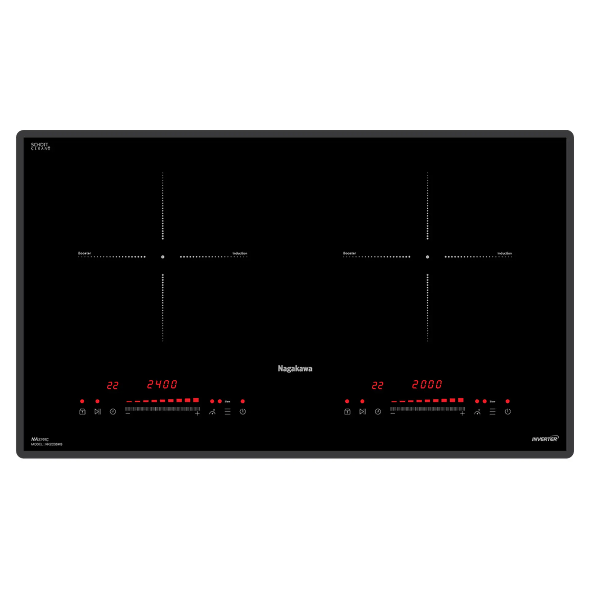 Bếp điện từ đôi Nagakawa NK2C06MS