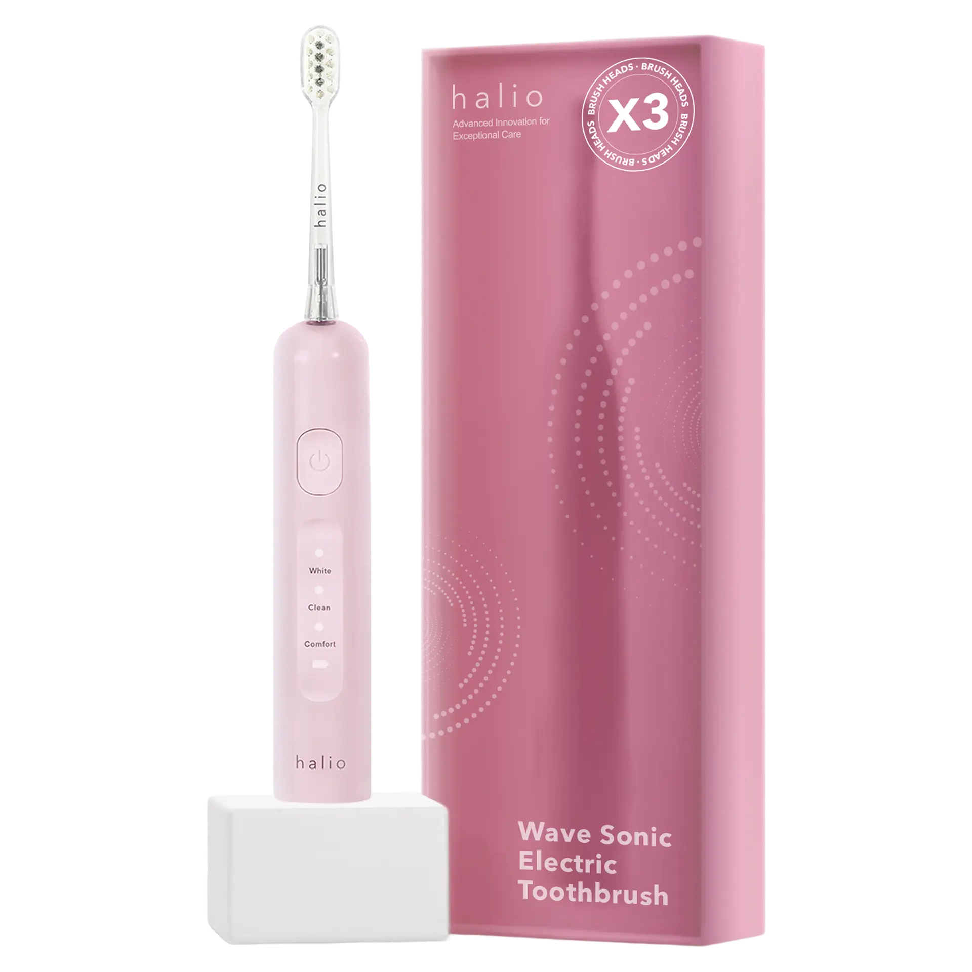 Bàn chải điện Halio Wave Sonic Pink Whisper