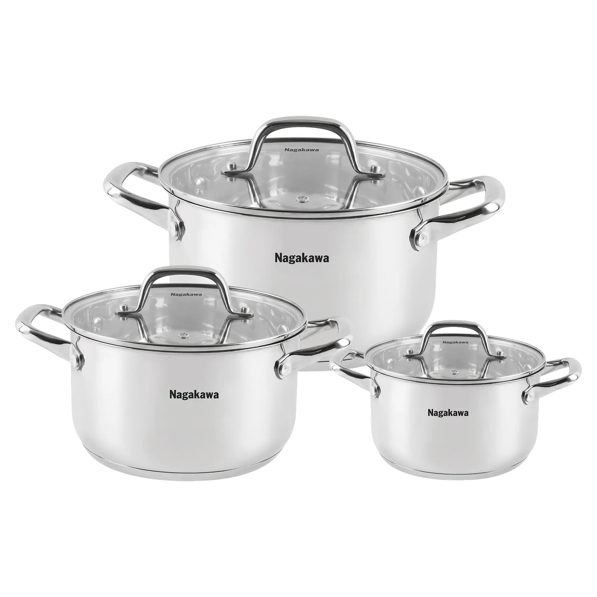 Bộ 3 nồi inox 5 đáy Nagakawa NAG1360