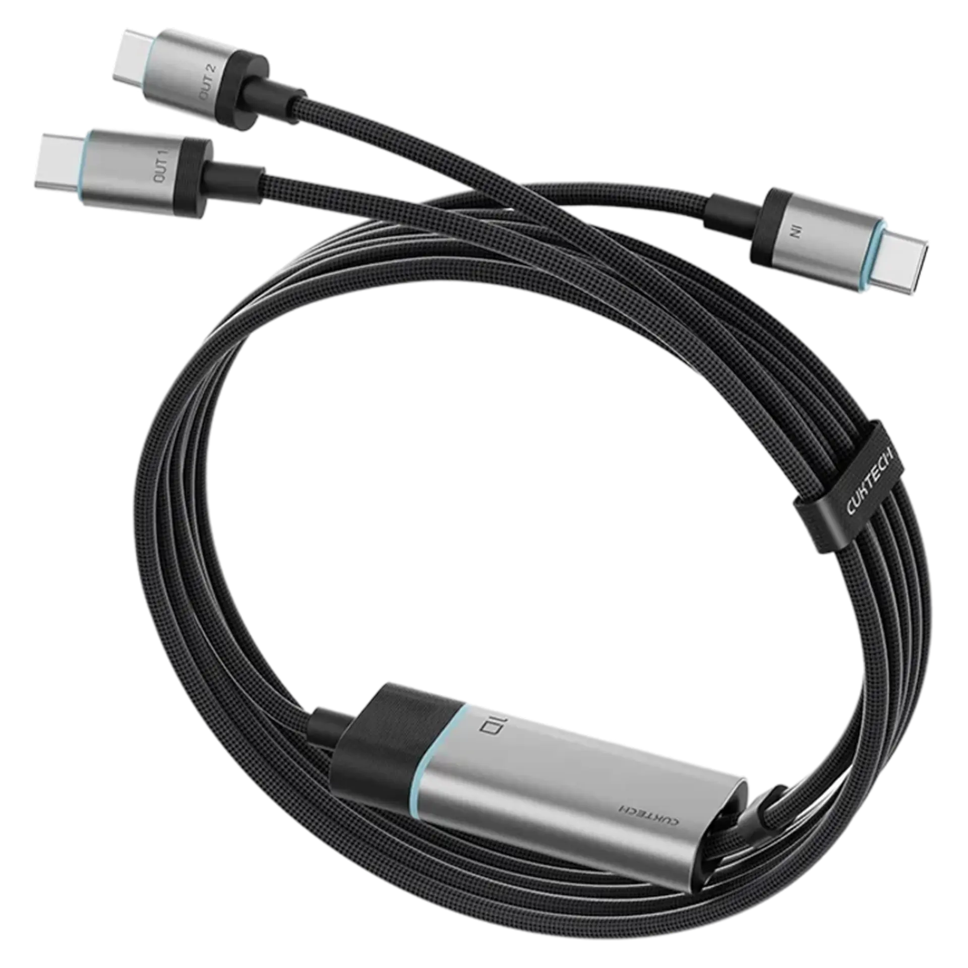 Cáp từ tính sạc nhanh 2 in 1 Type C to 2 Type C 1.35m 100w C2C515 Cuktech