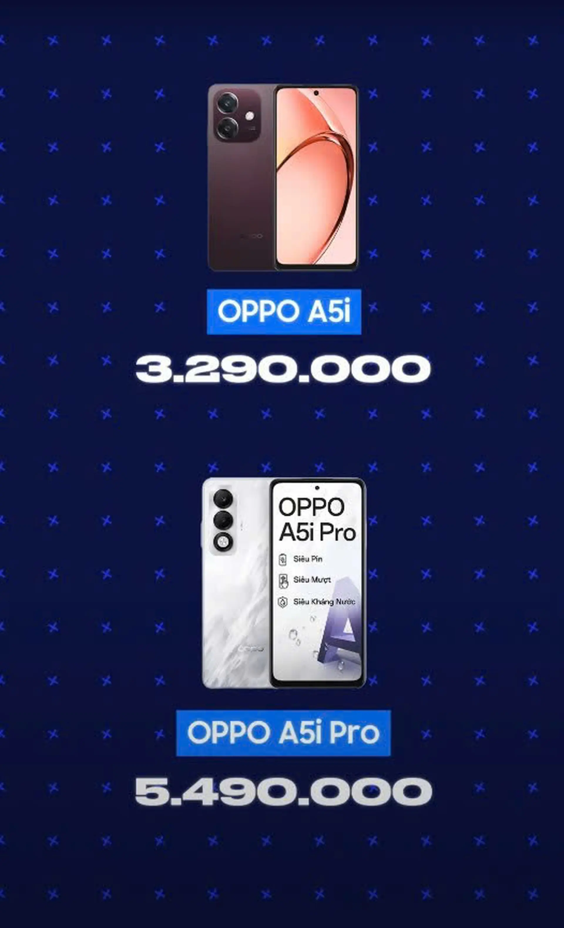 Bộ đôi OPPO A5i 4GB 64GB và OPPO A5i Pro 8GB 128GB: Điện thoại Siêu Pin - Siêu Bền - Siêu Mượt