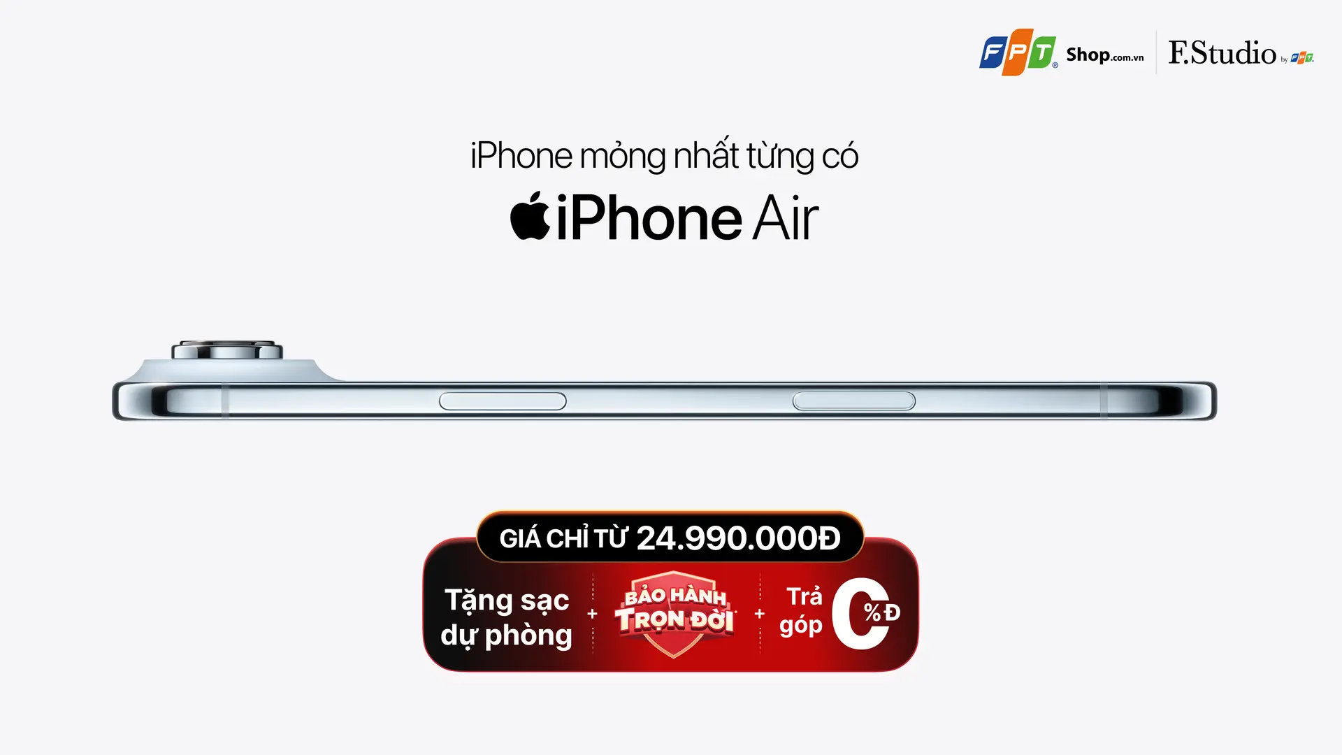 iPhone Air chỉ từ 24.990.000Đ, tặng sạc dự phòng