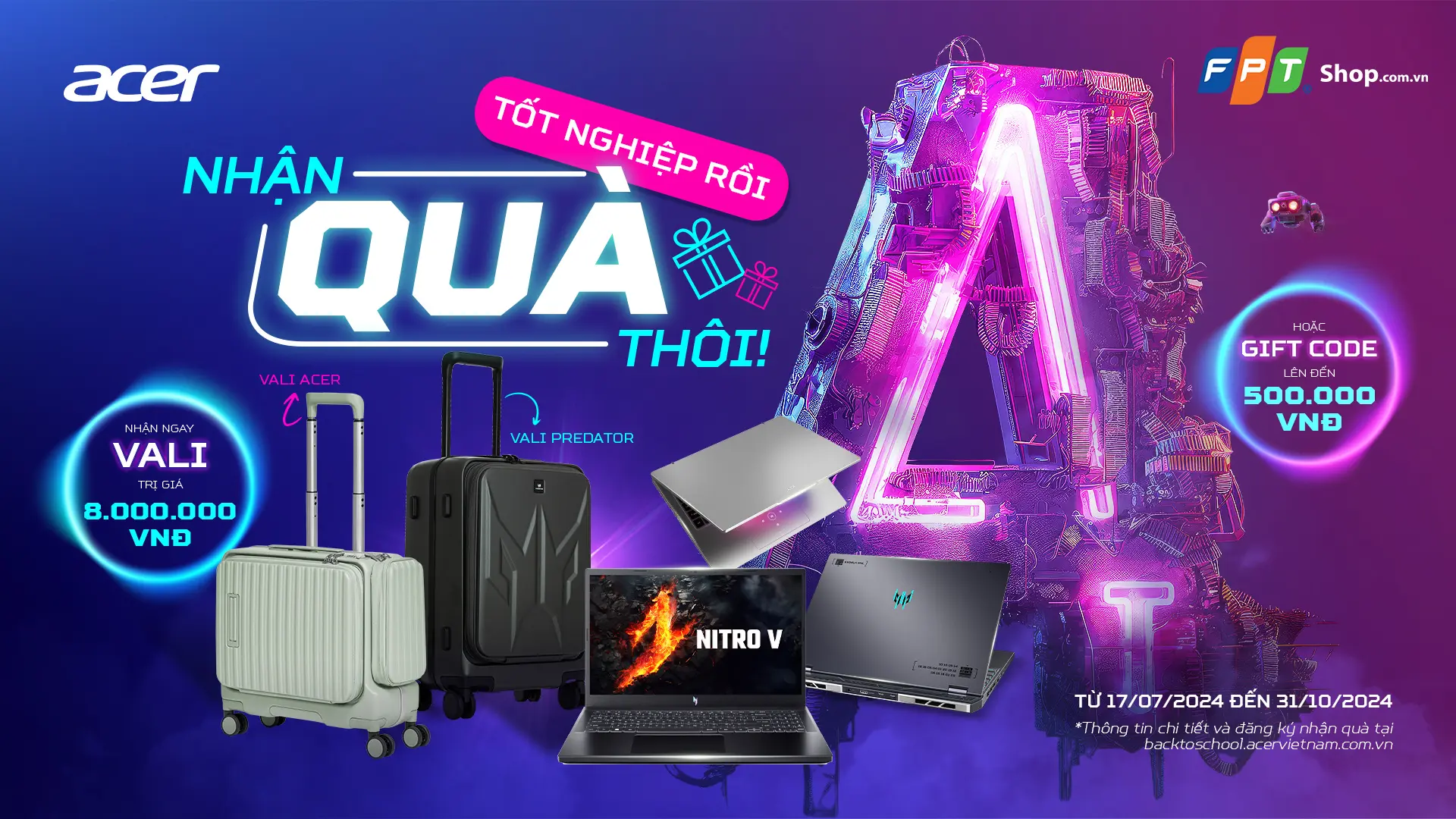 FPT Shop đồng hành cùng ACER BACK TO SCHOOL 2024: Tốt nghiệp rồi nhận quà thôi!