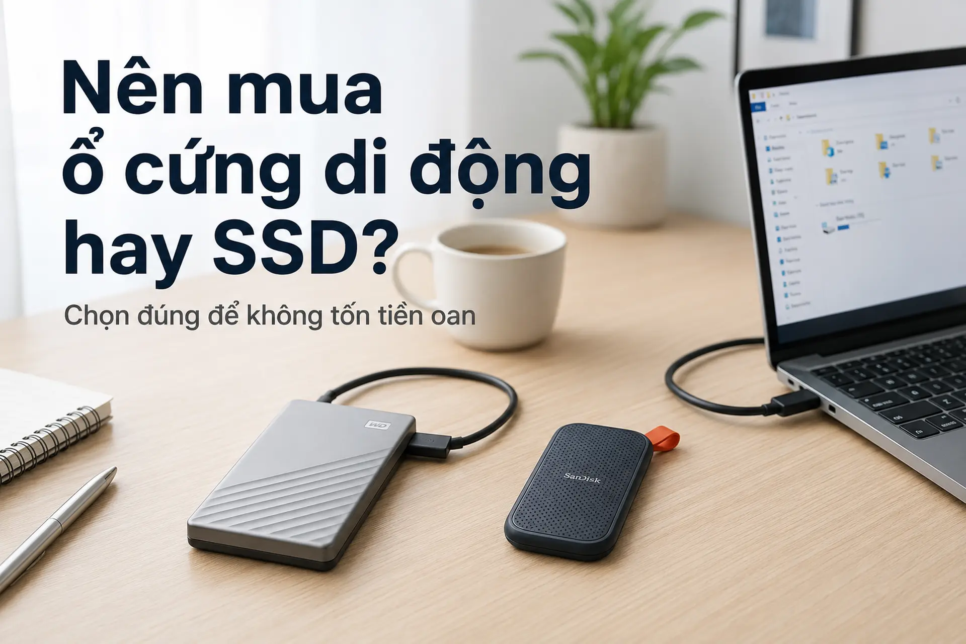 Nên mua ổ cứng di động hay SSD? Chọn đúng để không tốn tiền oan