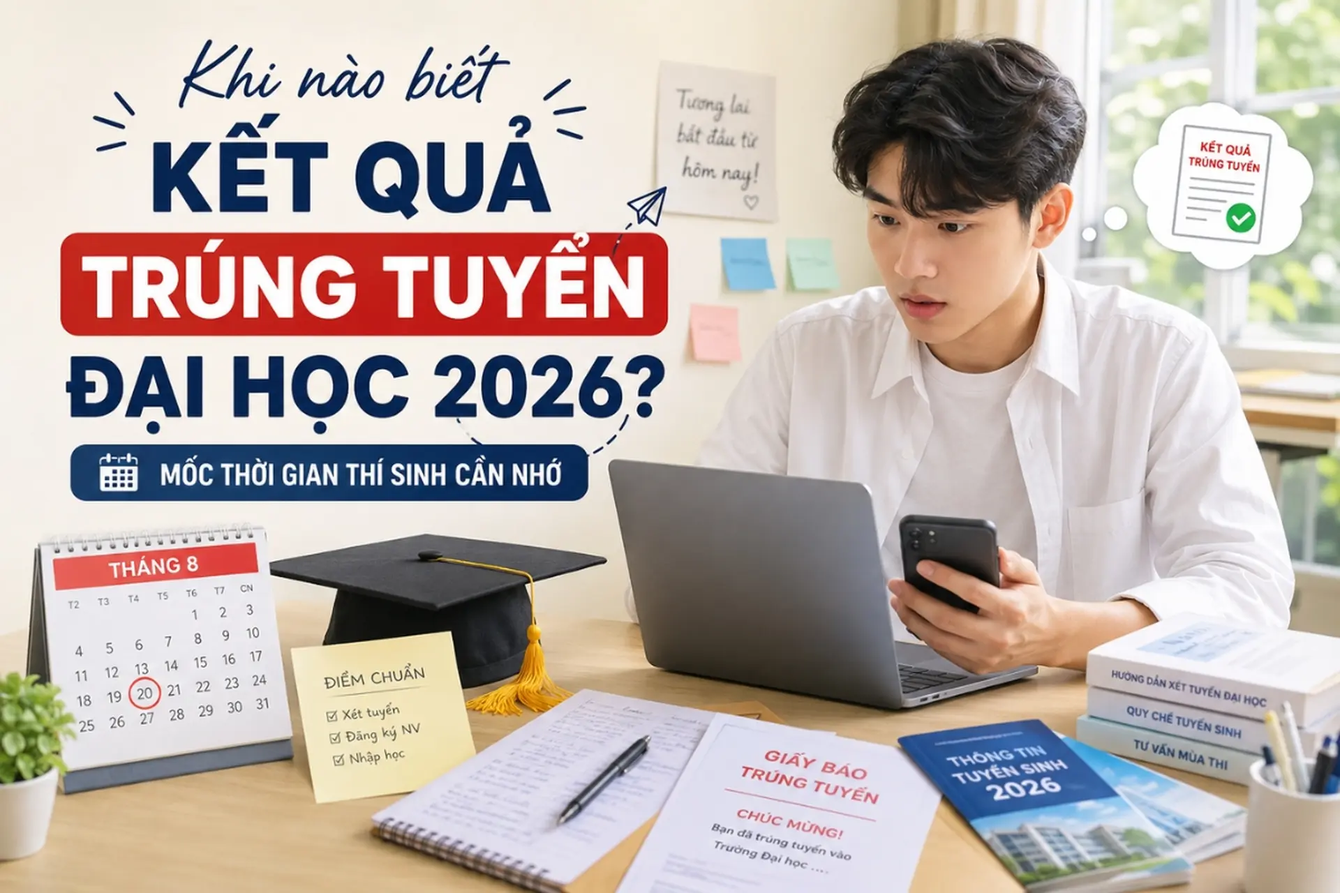 Khi nào biết kết quả trúng tuyển đại học 2026? Mốc thời gian thí sinh cần nhớ