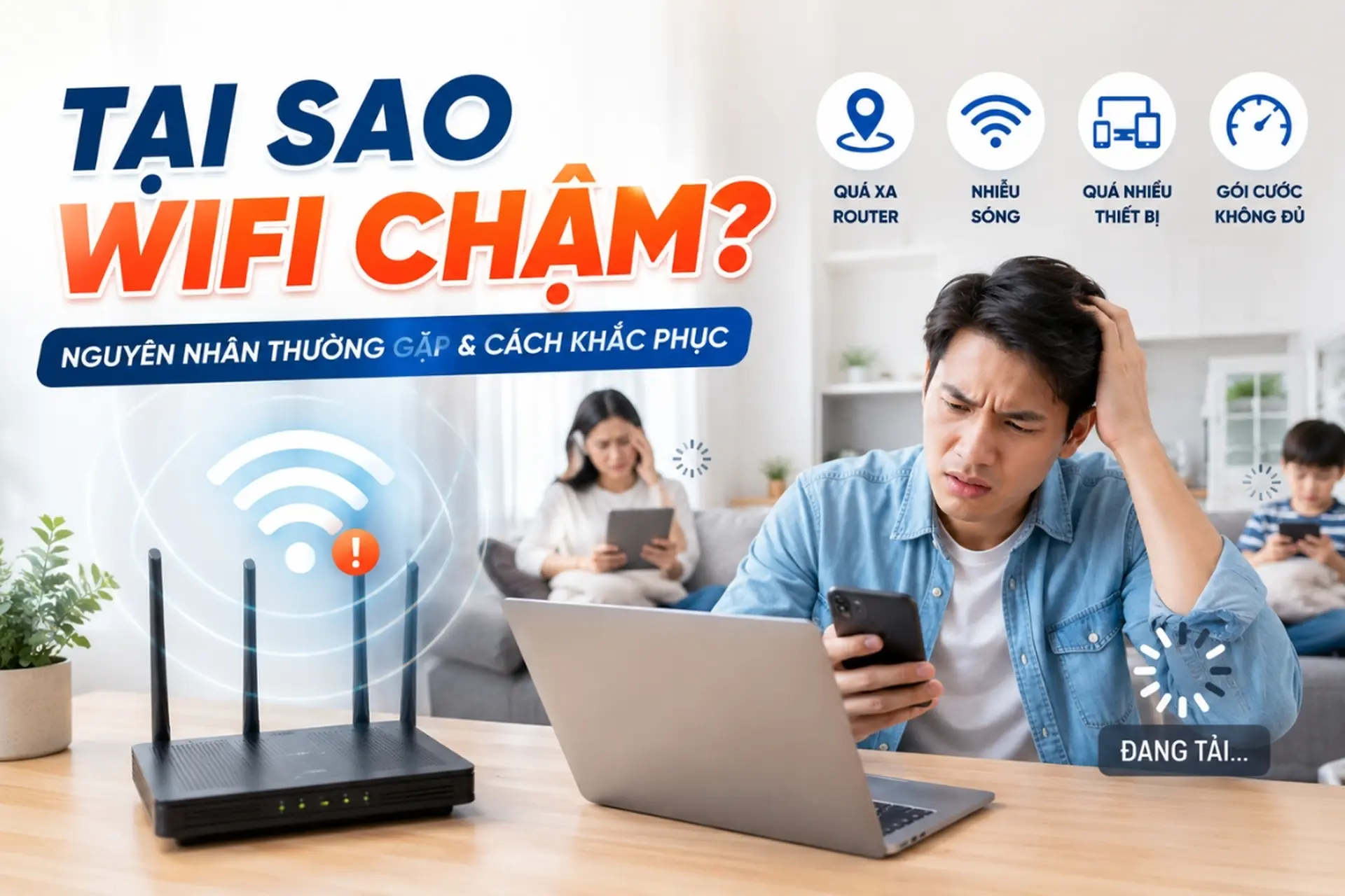 Tại sao WiFi chậm? Nguyên nhân thường gặp và cách khắc phục hiệu quả