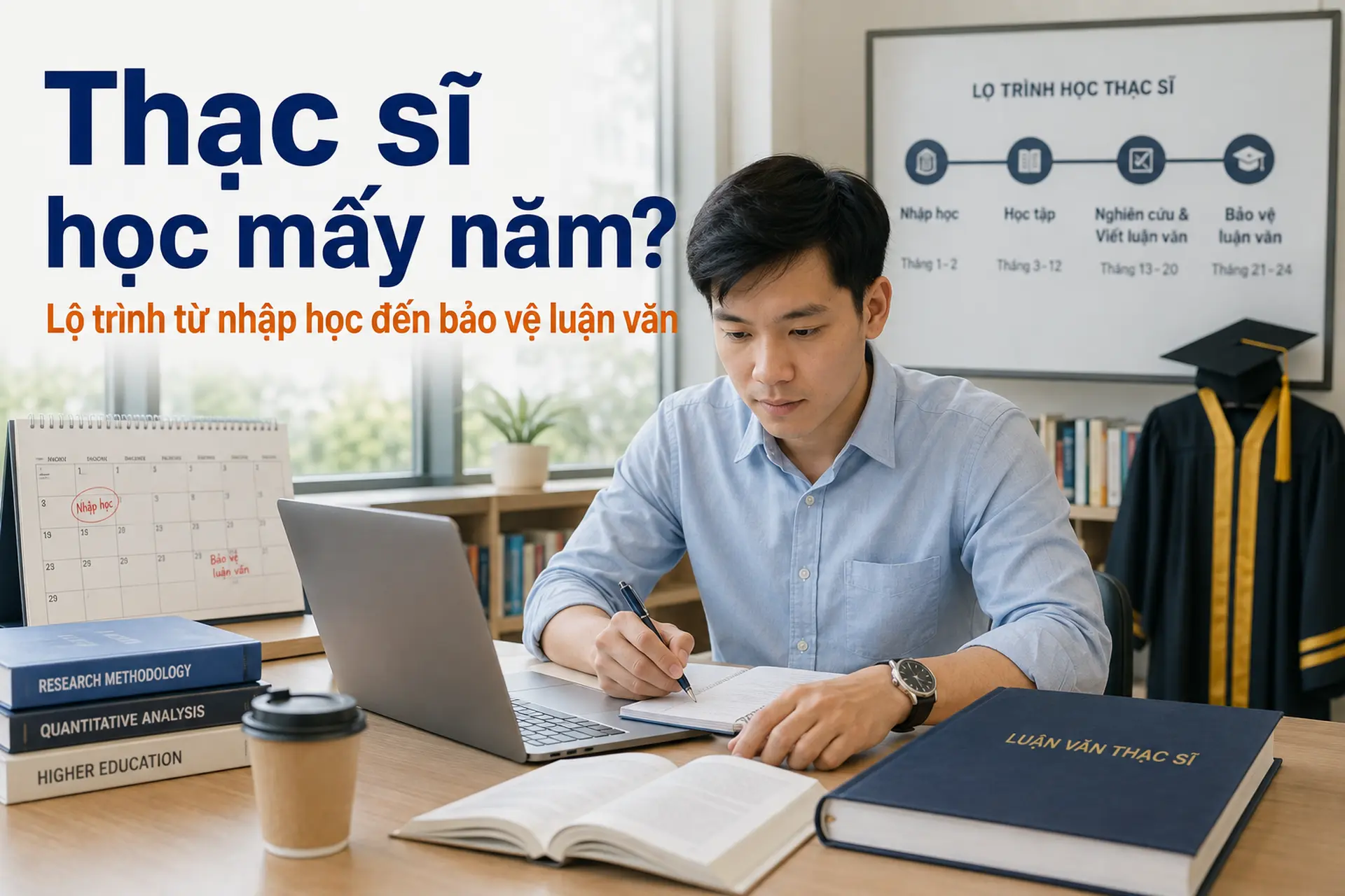 Thạc sĩ học mấy năm? Lộ trình từ nhập học đến bảo vệ luận văn