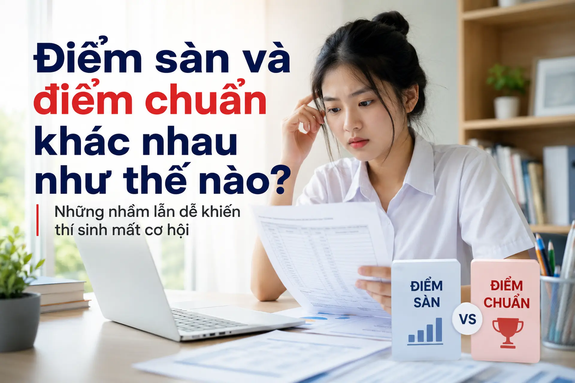 Điểm sàn và điểm chuẩn khác nhau như thế nào? Những nhầm lẫn dễ khiến thí sinh mất cơ hội