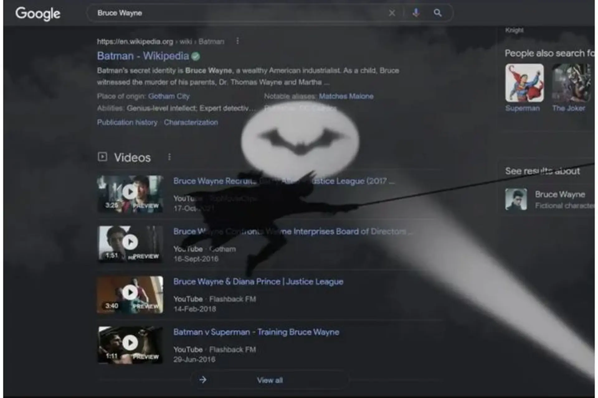 Google Batman: Bí mật về cách "gọi" Batman xuất hiện đầy thú vị ngay trên màn hình máy tính!