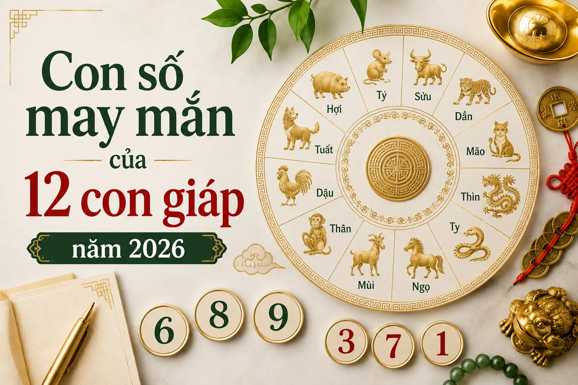 Con số may mắn của 12 con giáp năm 2026: Bảng số tài lộc, ý nghĩa từng tuổi theo phong thủy
