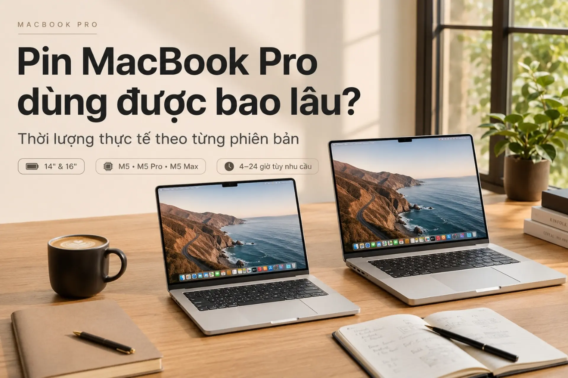 Pin MacBook Pro dùng được bao lâu? Thời lượng thực tế theo từng phiên bản