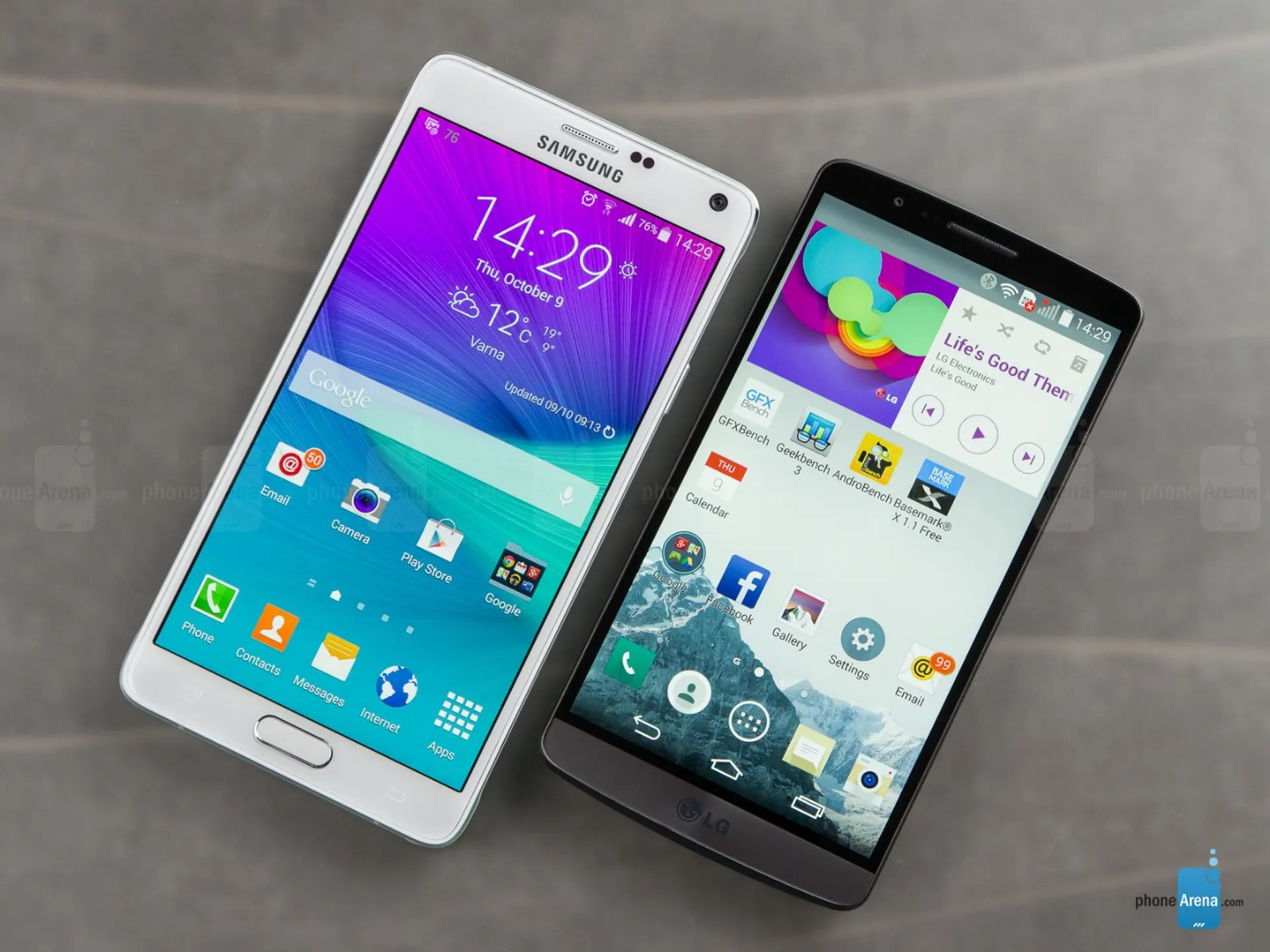 Samsung Galaxy Note 4 và LG G3: So sánh chi tiết khả năng hiển thị