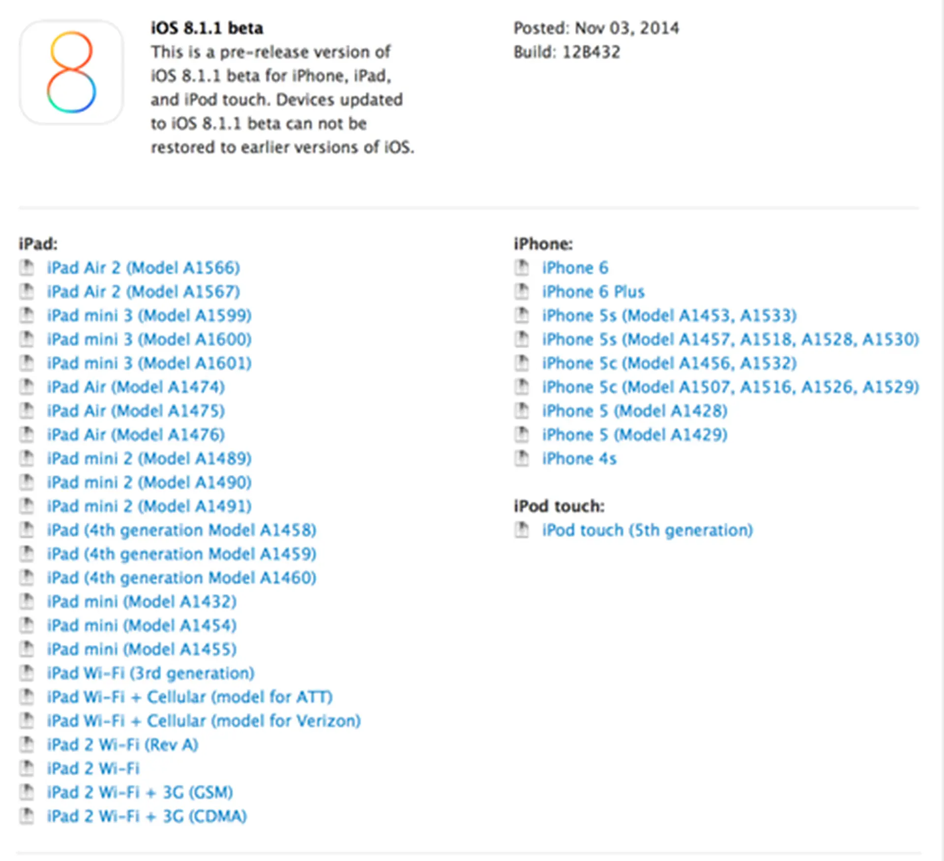 Lập trình viên được sử dụng iOS 8.1.1 beta của Apple