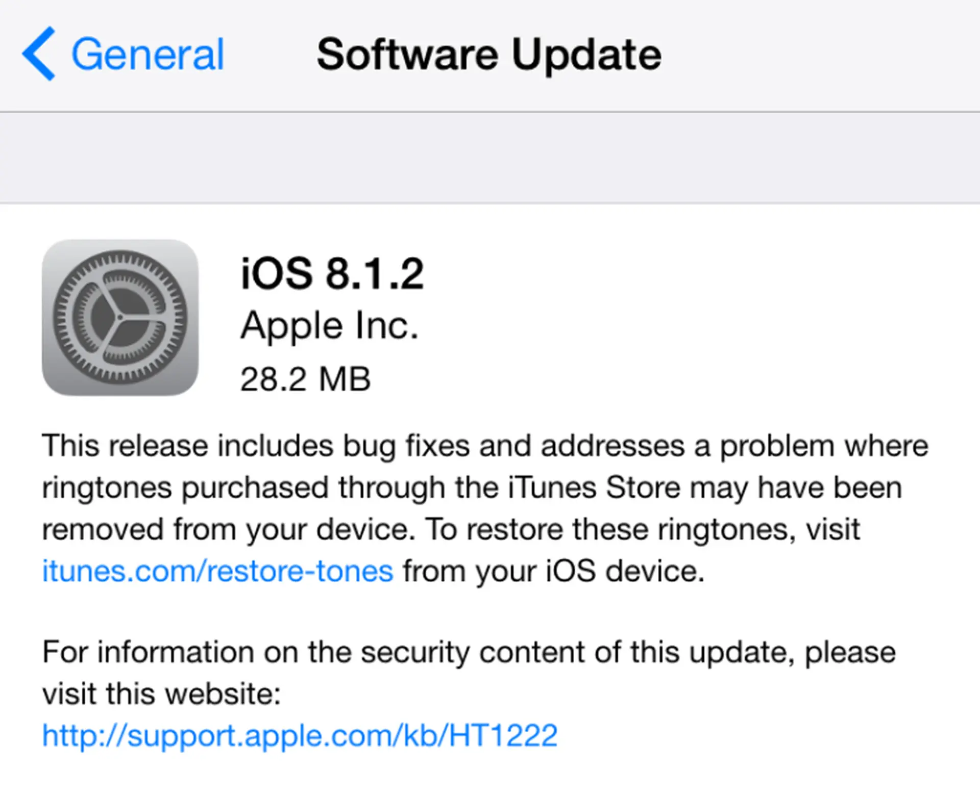 Apple ra mắt bản iOS 8.1.2 vá lỗi nhạc chuông bị xóa