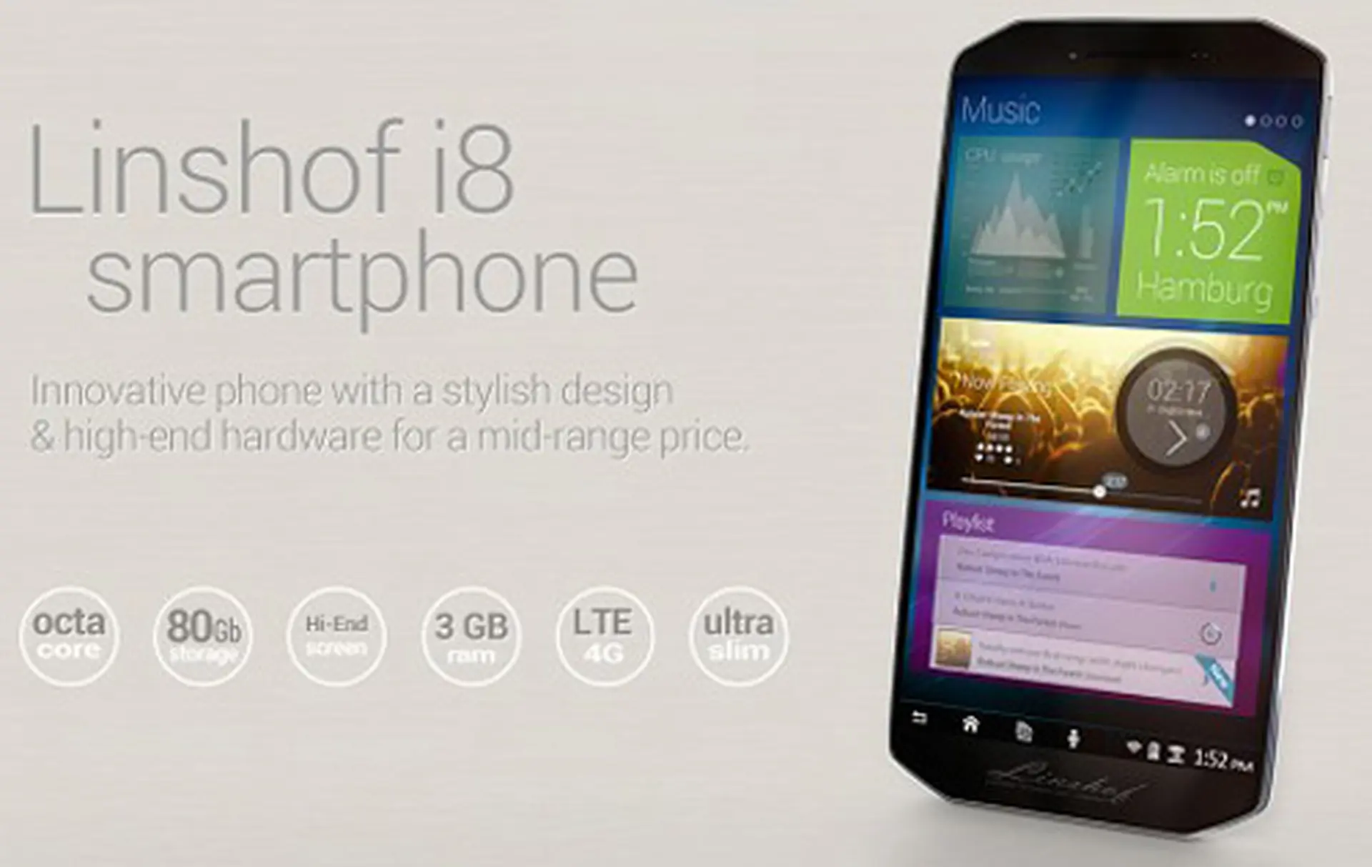 Điện thoại Linshof i8 sở hữu chip 8 nhân mạnh mẽ và mức giá tầm trung