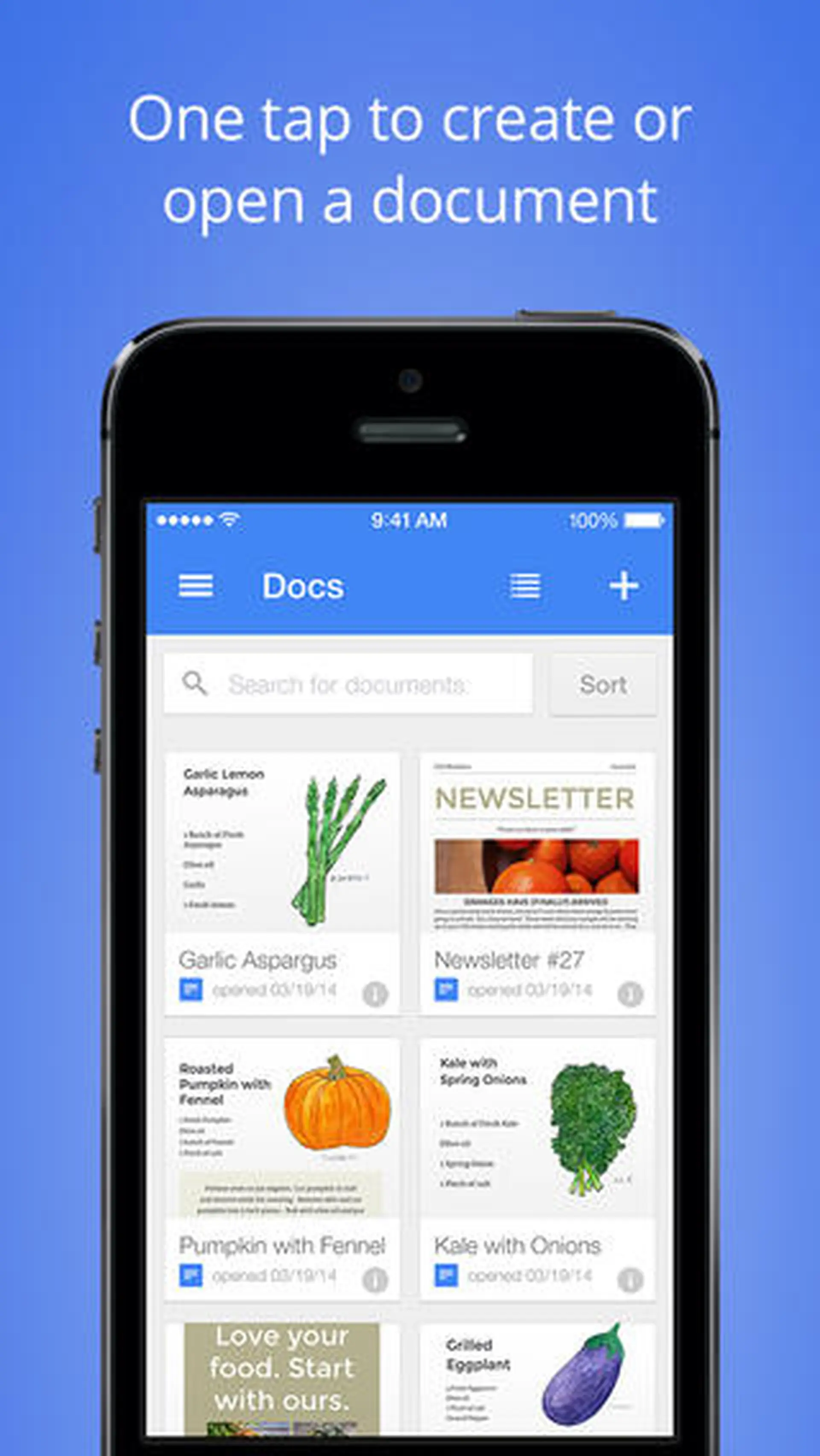 Google phát hành Google Docs cho Android và IOS