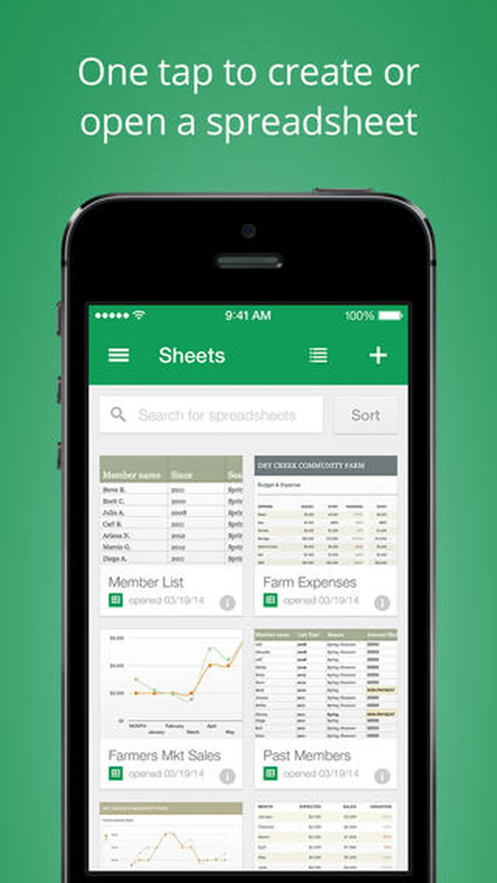 Google phát hành Google Sheet cho Android và IOS
