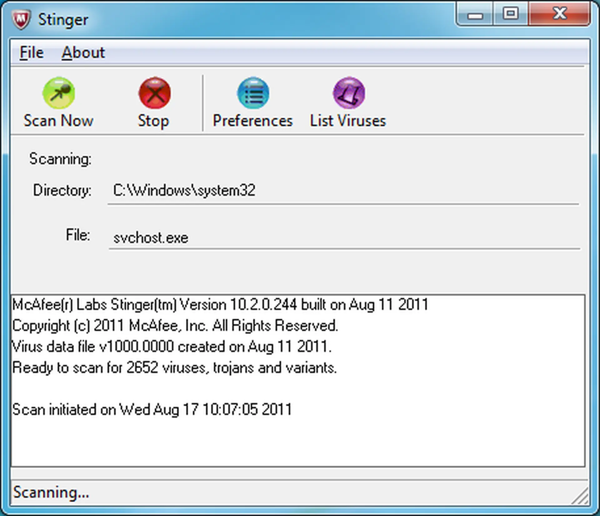McAfee Stinger- Trình diệt virus đơn giản nhưng hiệu quả
