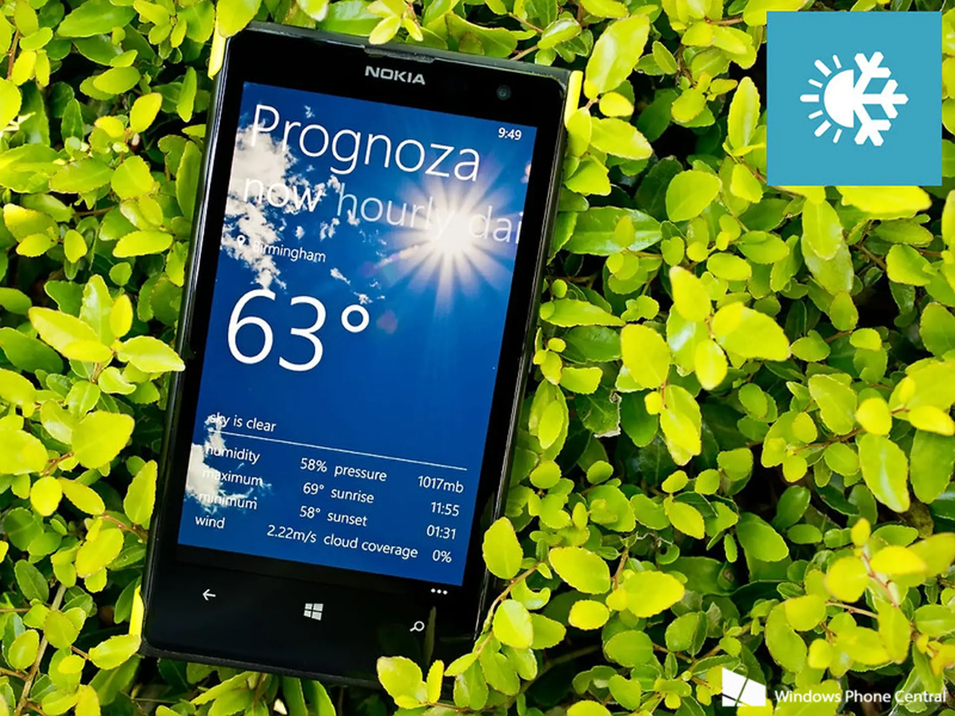 Cập nhật thông tin cơn Bão Thần Sấm qua ứng dụng thời tiết trên Lumia 930