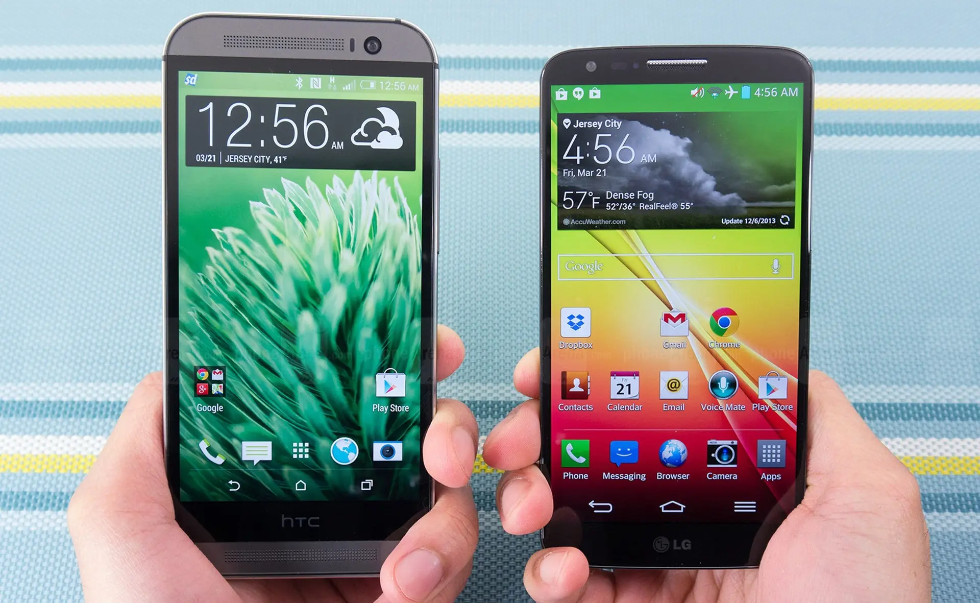 So sánh điện thoại LG G2 và HTC One