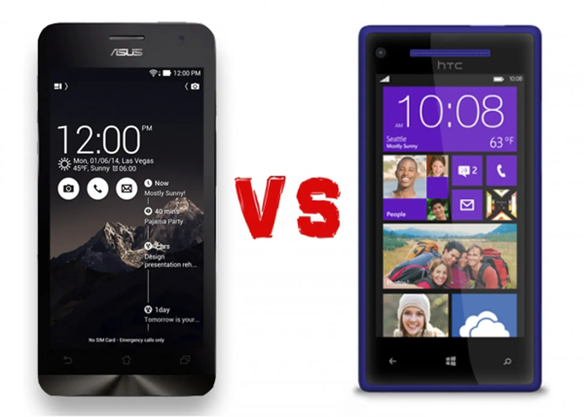 So sánh HTC Windows Phone 8X và Asus Zenfone 5