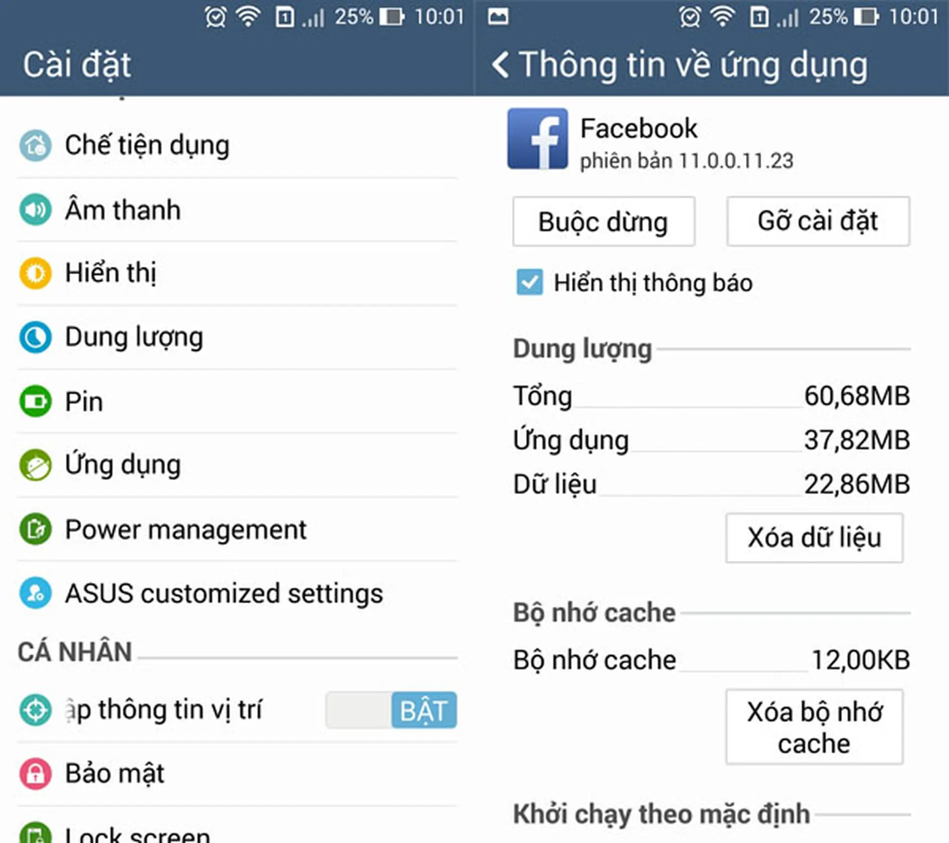 Khắc phục lỗi không vào được Facebook trên điện thoại Zenfone
