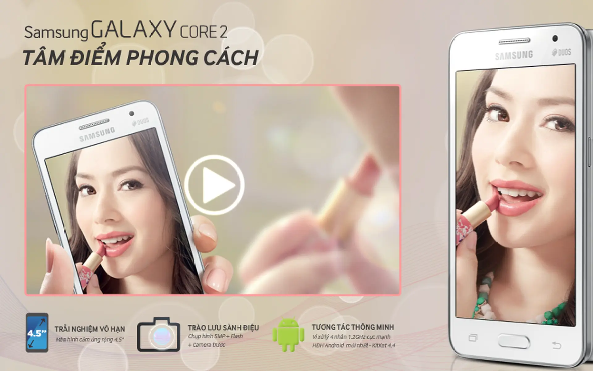 Điện thoại Samsung Galaxy Core 2 có những tính năng gì đặc biệt