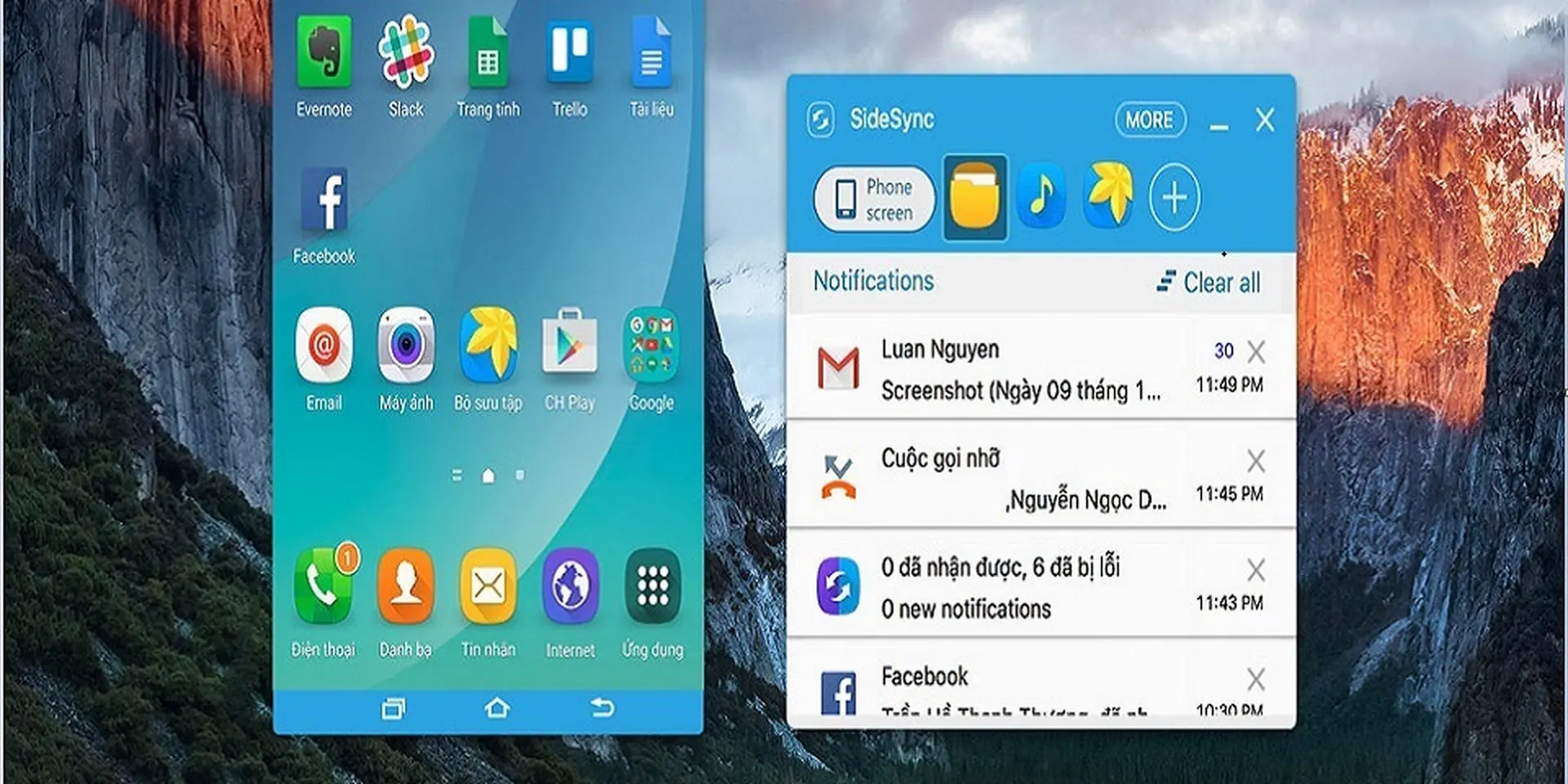 Hướng dẫn sử dụng sidesync: Công cụ điều khiển smartphone/tablet của Samsung