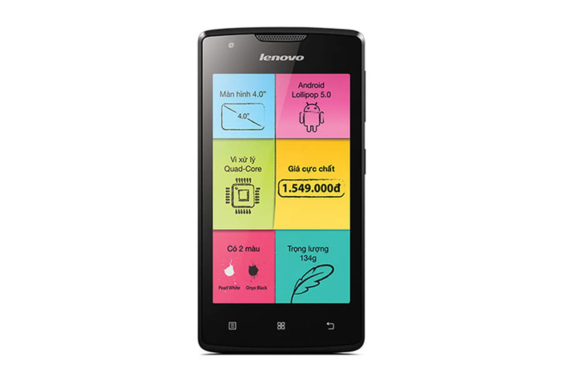 Lenovo A1000 – smartphone Android 5.0 giá rẻ nhất hiện nay