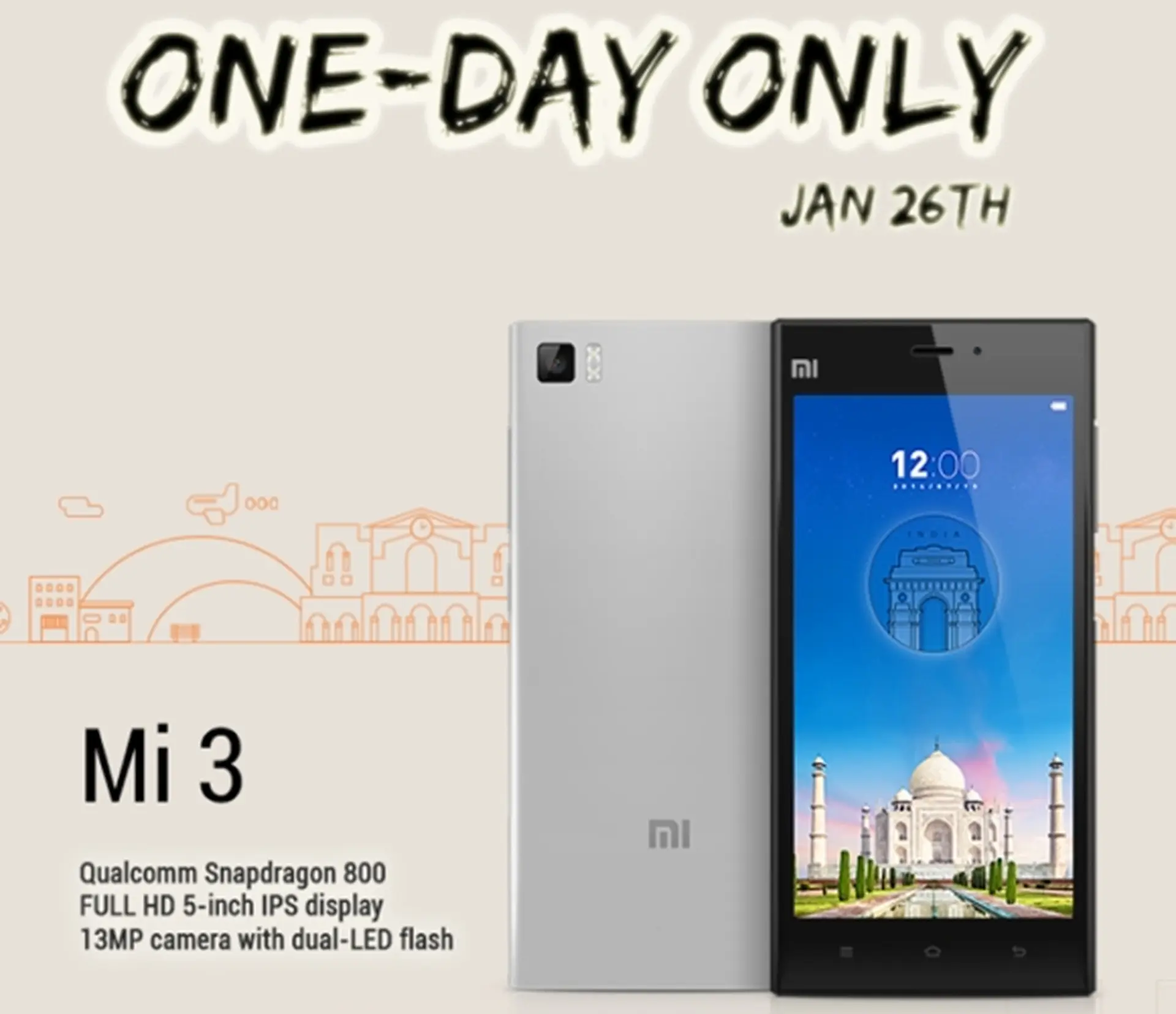 Xiaomi Mi 3 xuất hiện trở lại tại thị trường Ấn Độ vào ngày mai