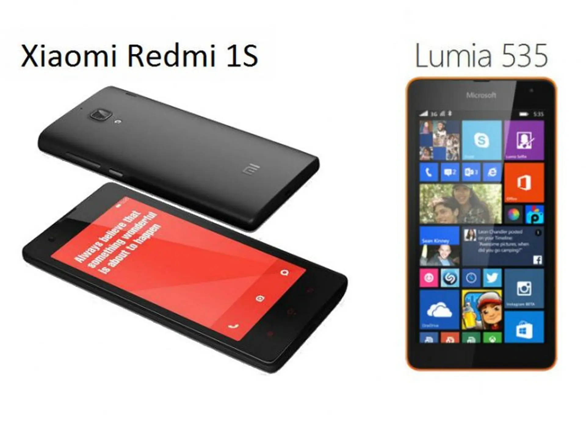 Lumia 535 vs Redmi 1S: 2 mẫu smartphone ngân sách tầm trung