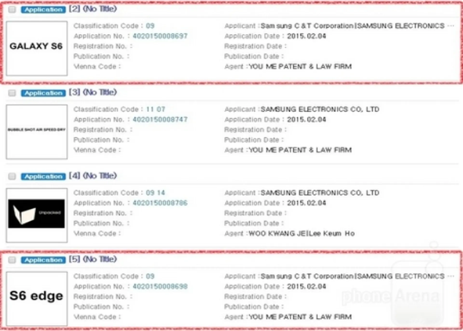 Samsung đăng ký bảo hộ thương hiệu Galaxy S6 và S Edge