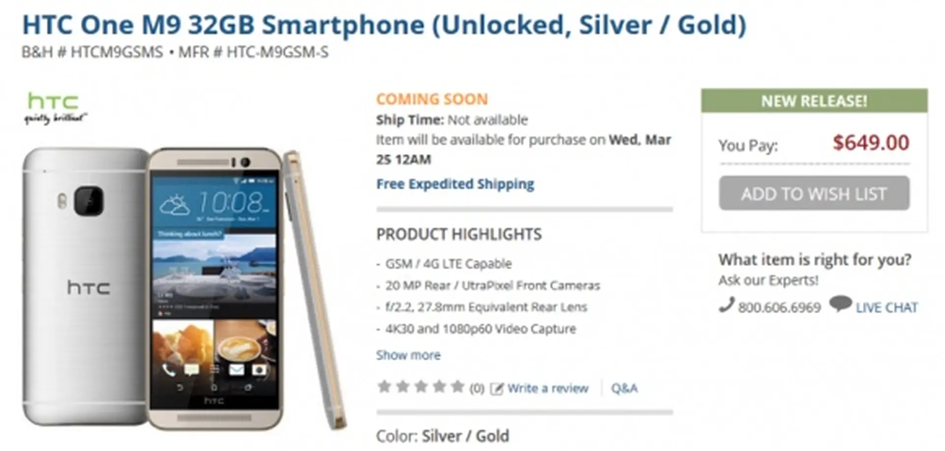 Ra mắt HTC One M9 tại các cửa hàng bán lẻ
