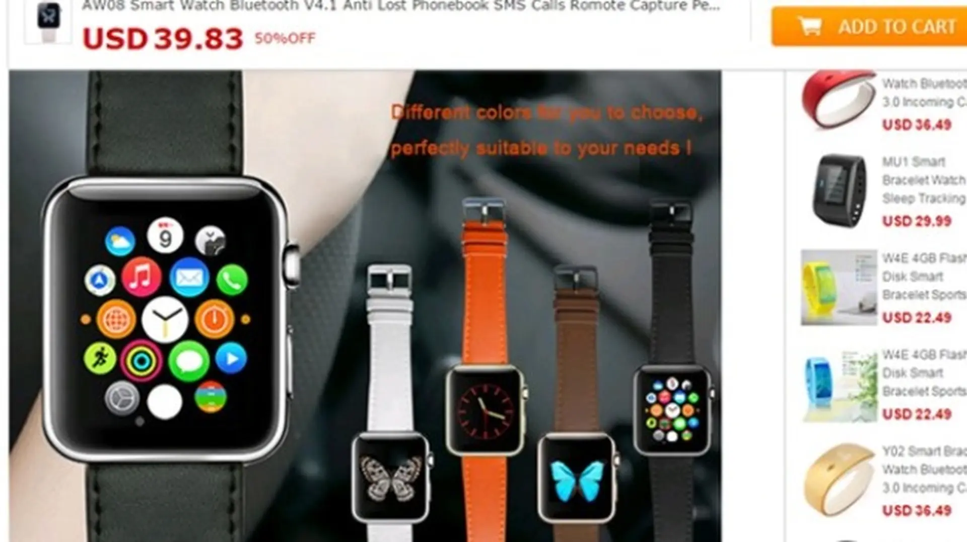 Apple Watch nhái bán tràn lan trên mạng internet Trung Quốc