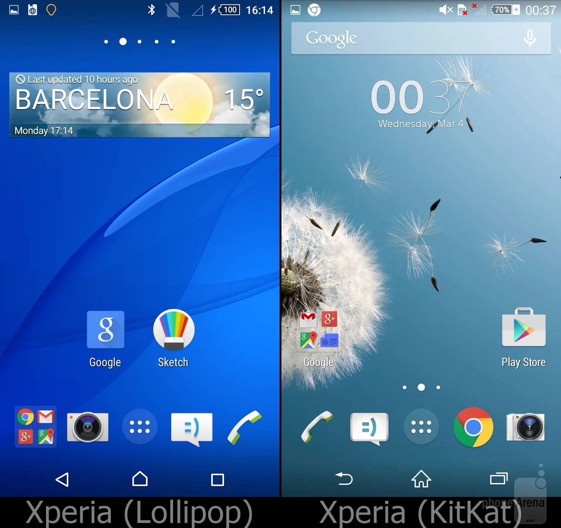 So sánh giao diện Xperia Lollipop của Sony vs Xperia KitKat 