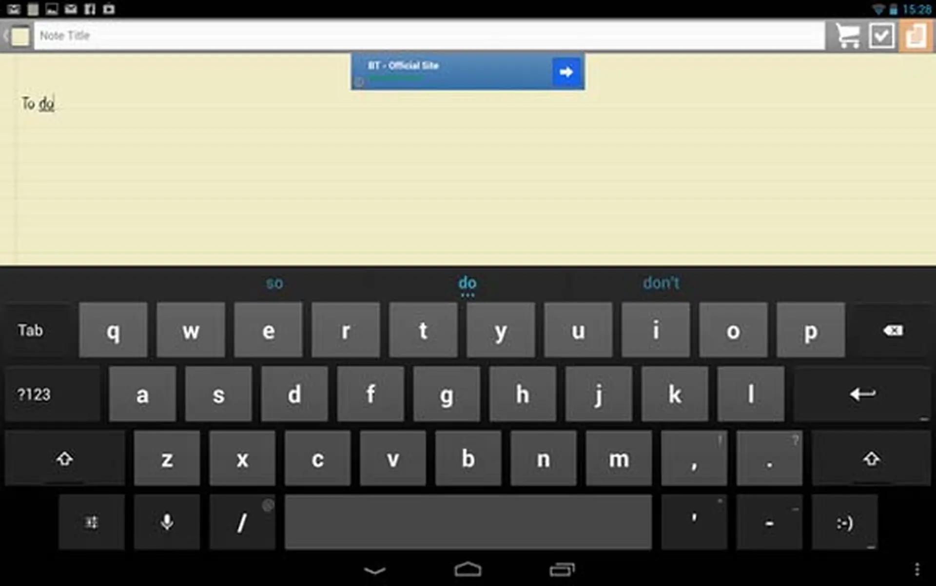 Khả năng soạn thảo văn bản trên Google Nexus 10
