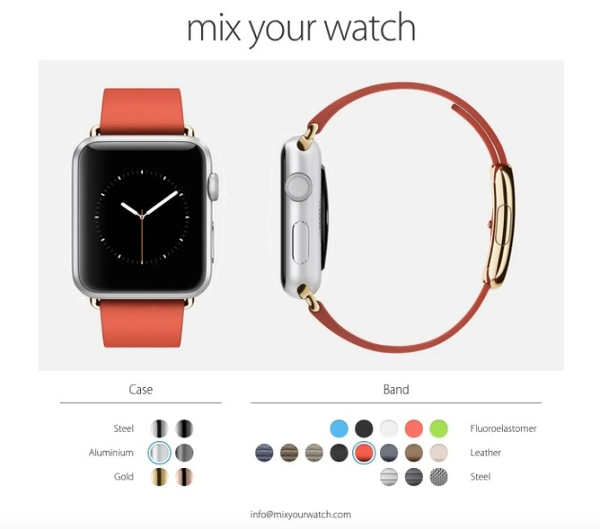 Tự thiết kế đồng hồ Apple của bạn qua mixyourwatch.com