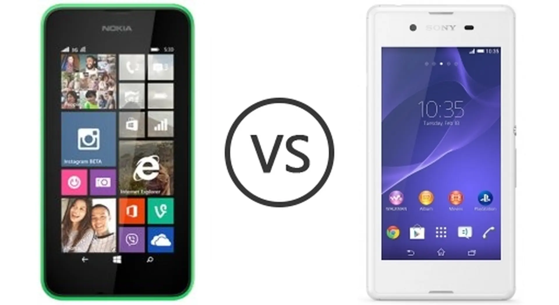 Sony Xperia E3 so găng với Lumia 530