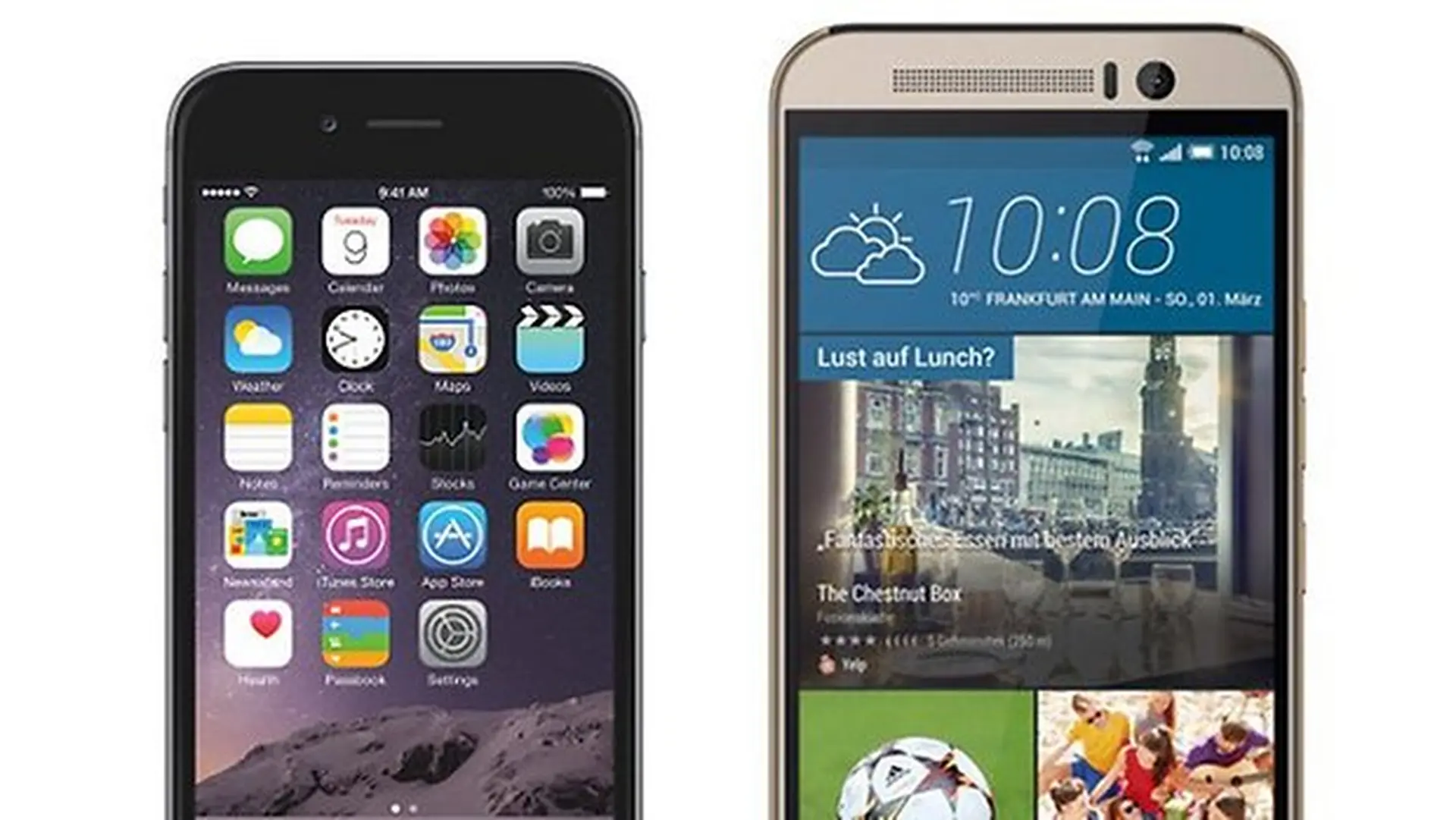 So sánh thiết kế, màn hình và camera của HTC One M9 với iPhone 6