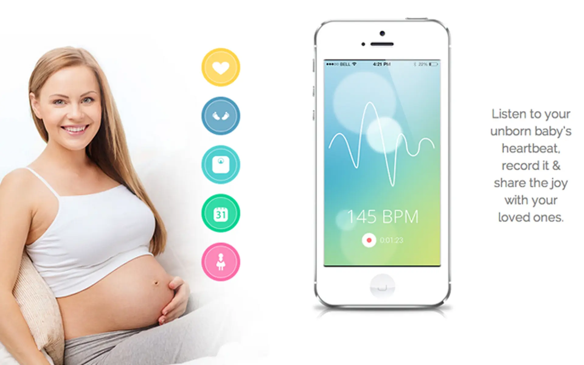 Nghe nhịp tim thai nhi với ứng dụng Bellabeat Connected System