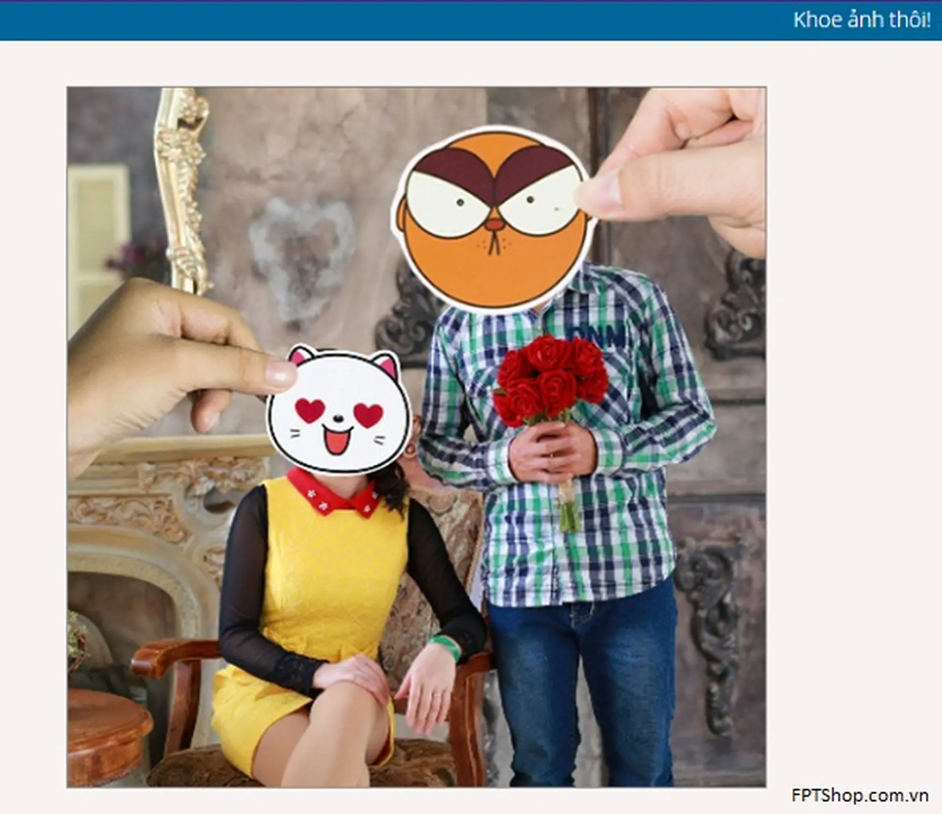 Cách tạo ảnh Stickerface trên trang ứng dụng Stickerface