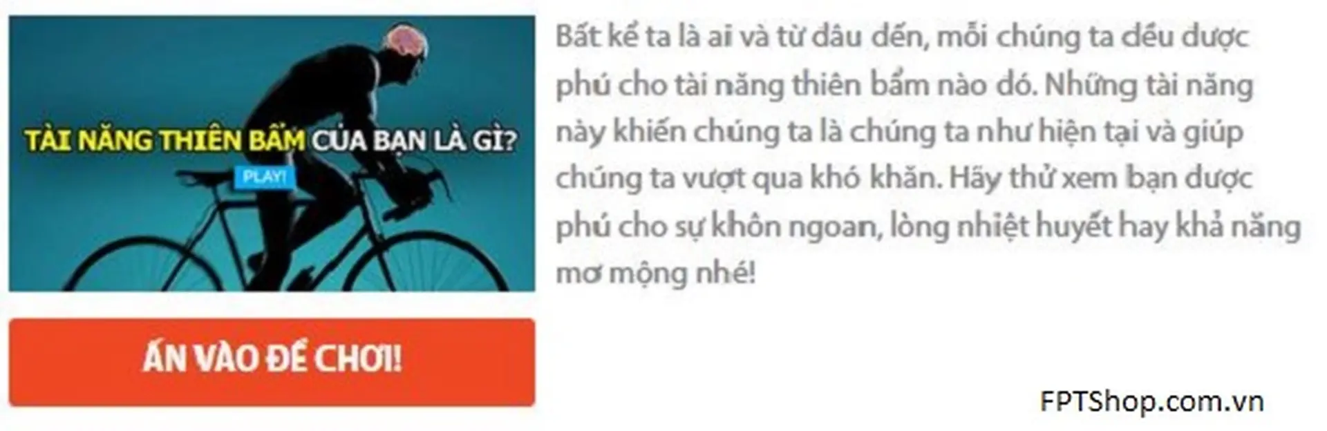 Bạn được phú cho tài năng thiên bẩm gì?