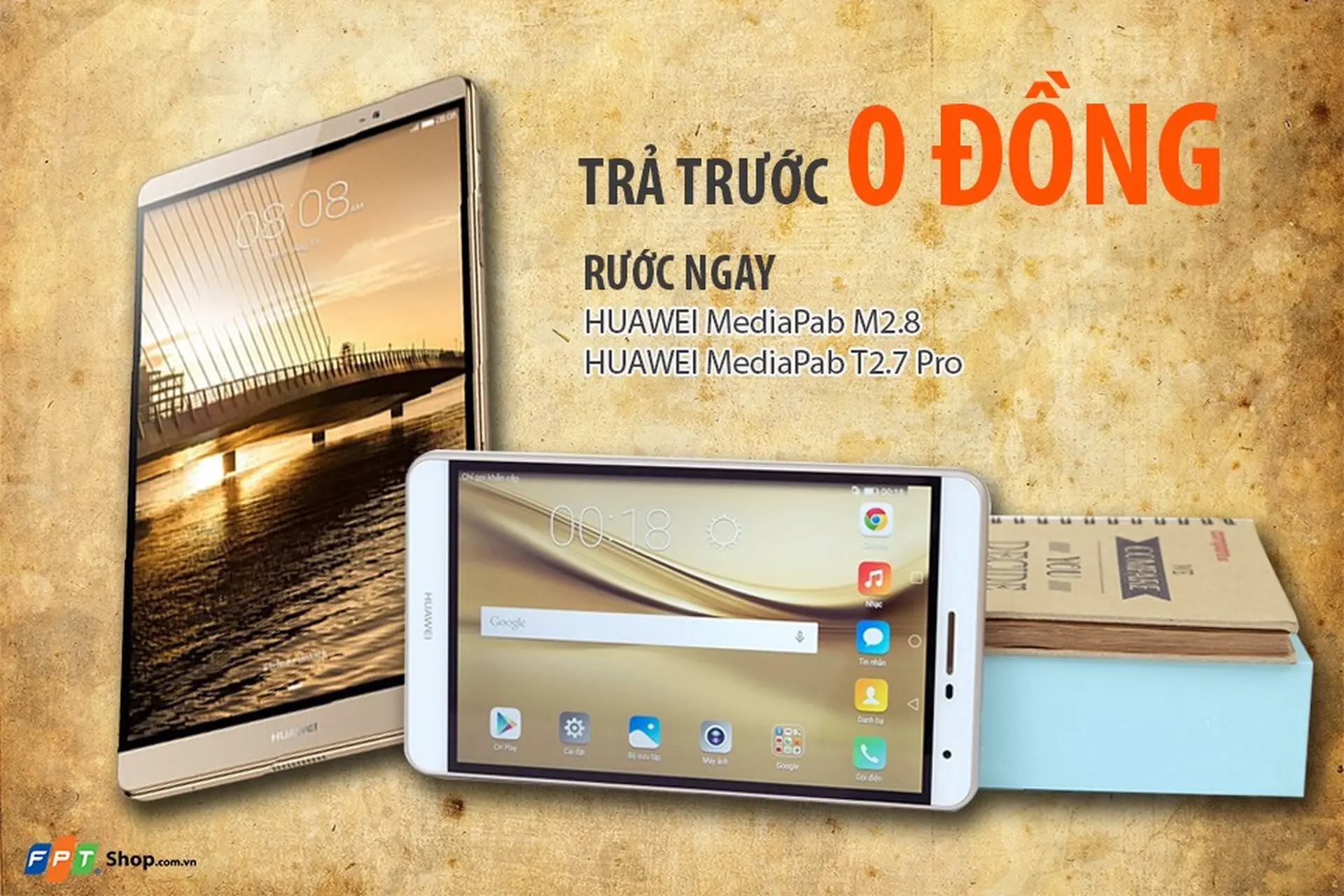 Sở hữu tablet Huawei M2 8.0 không cần trả trước tại FPT Shop