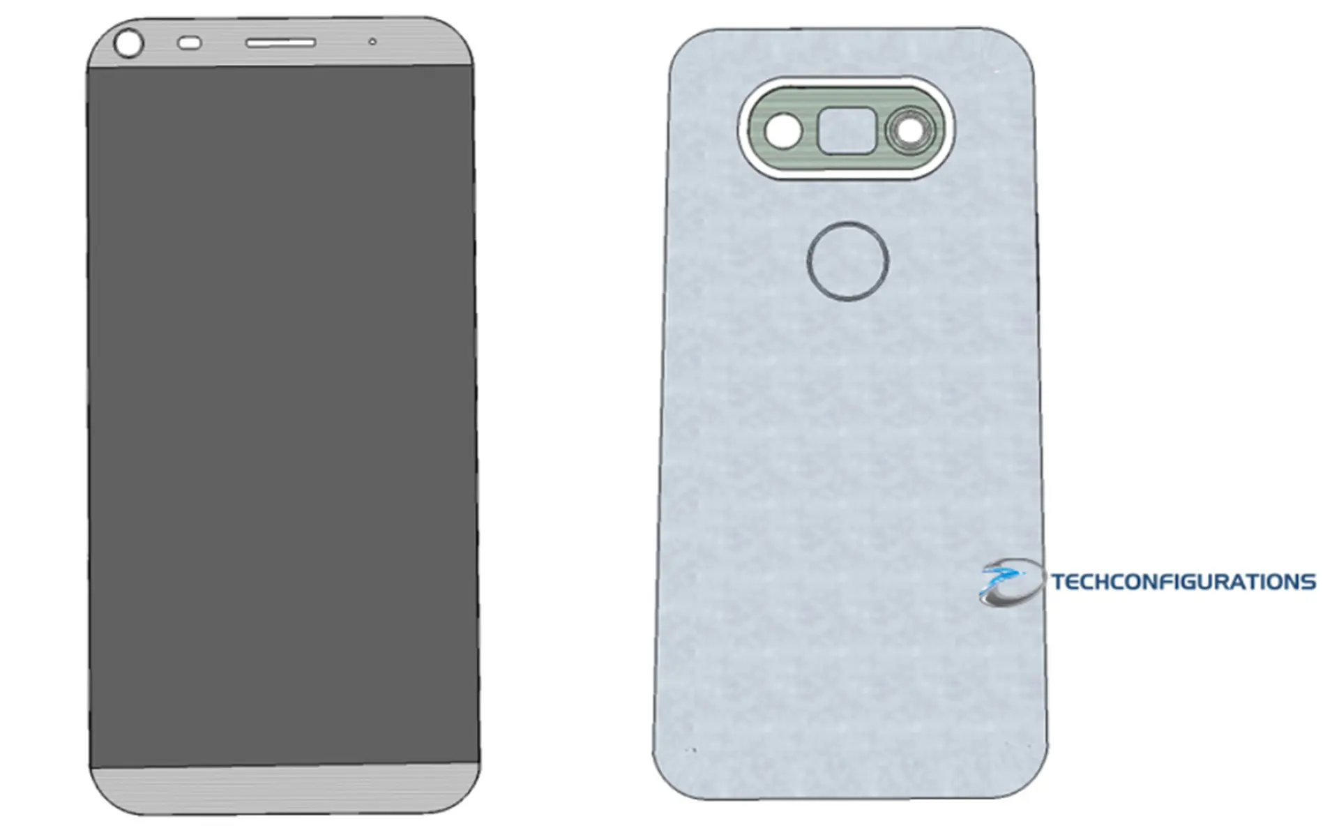 Ảnh render LG G5 sát với thực tế: camera kép, cảm biến vân tay ở mặt lưng