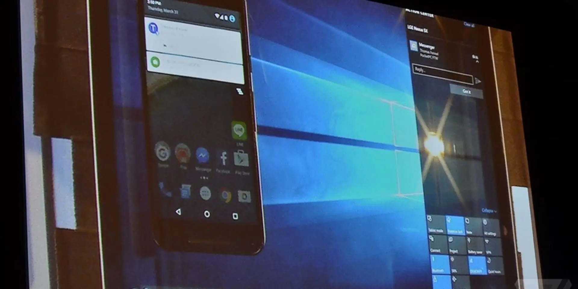 Windows 10 sẽ hiển thị thông báo từ smartphone, tablet chạy Android lên PC 