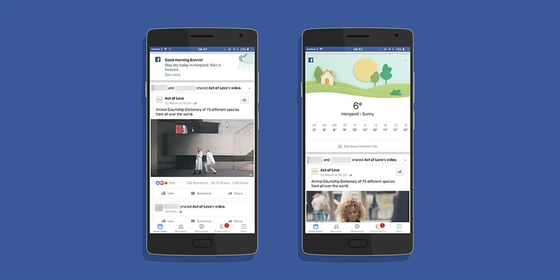 Facebook sẽ hiển thị thông tin thời tiết ngay trên ứng dụng dành cho thiết bị di động 