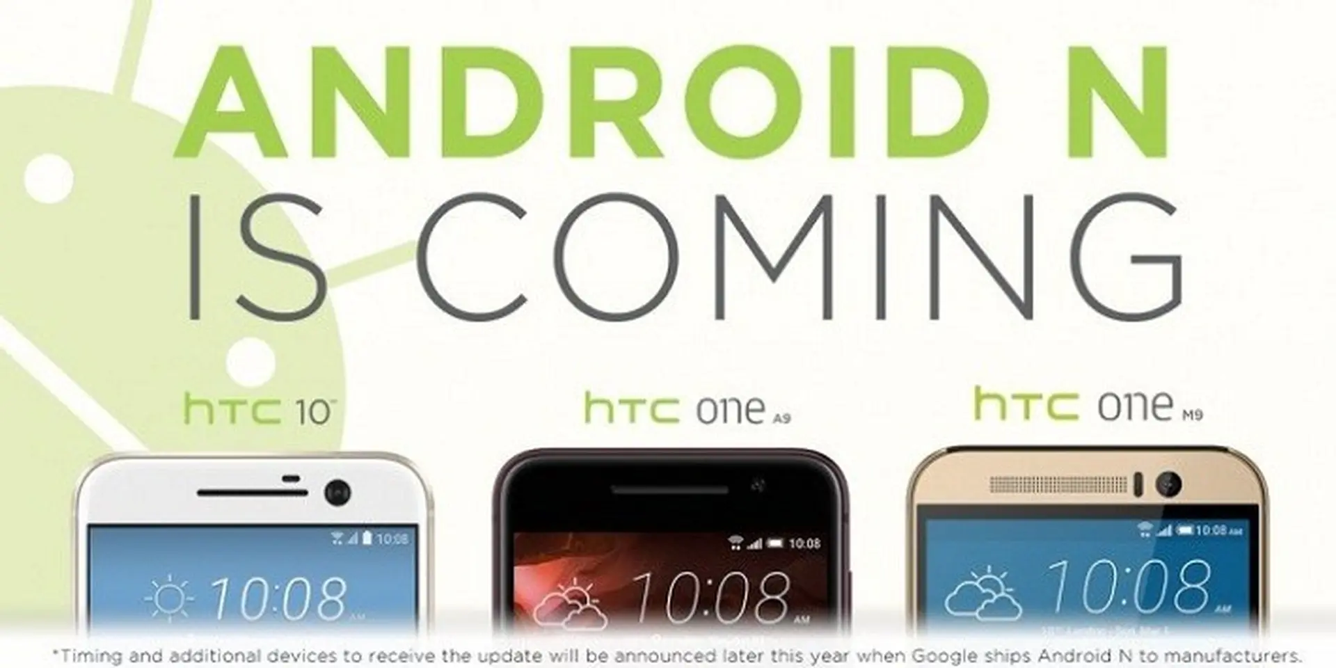 HTC 10, One M9, One A9 sẽ cập nhật Android N