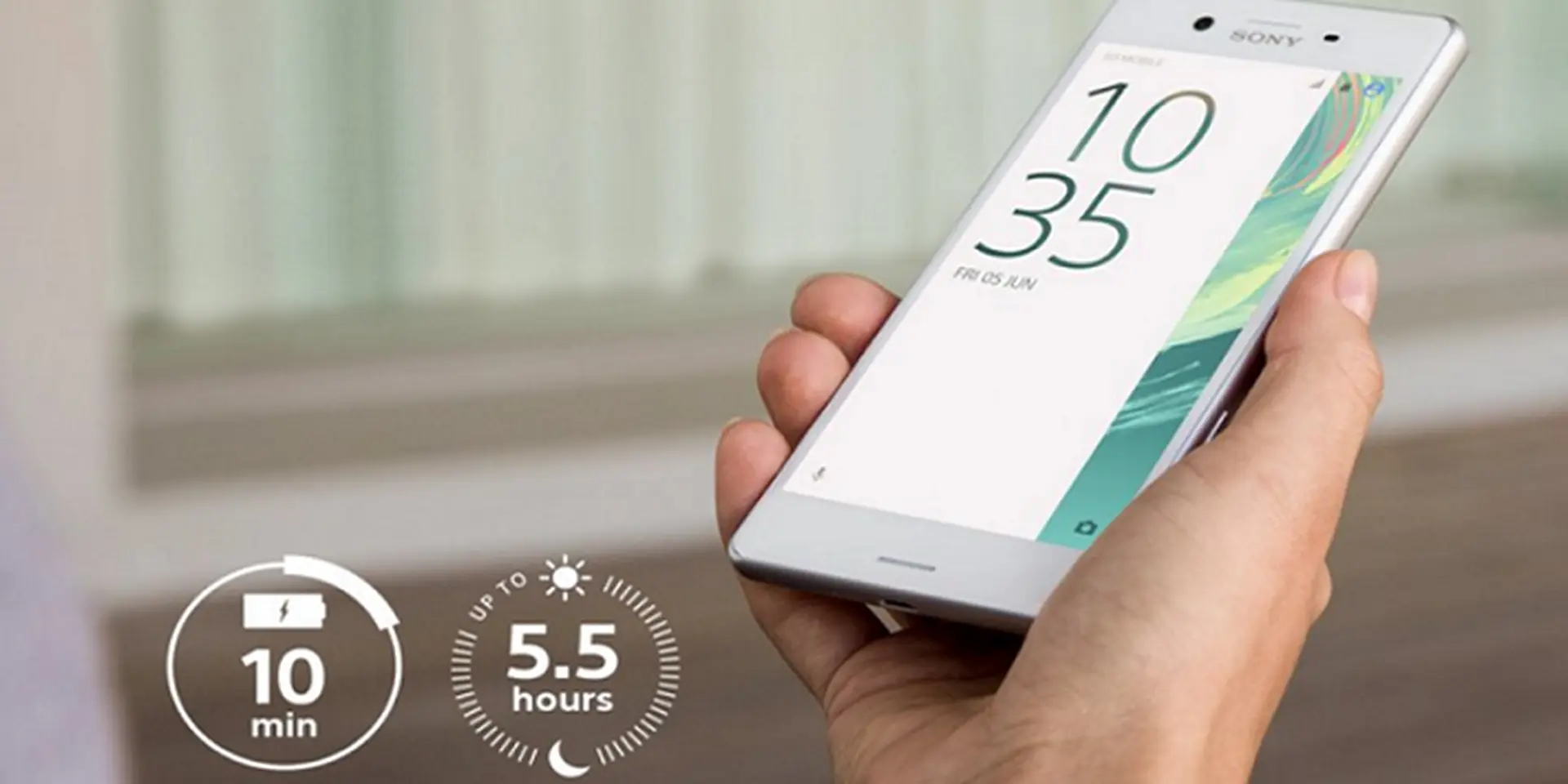 Xperia X và XA chỉ 10 phút sạc dùng được 5,5 giờ